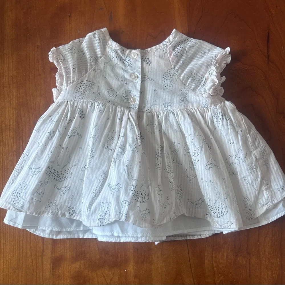 Pippa & Julie animal print owl deer 6-9 month dress